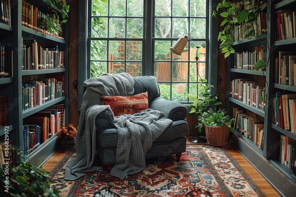 Cozy Reading Nook A small reading nook with a comfortable armchair, a floor lamp, and built-in bookshelves. Add a soft throw blanket and a view of the garden. Cozy Reading Nook A small reading nook with a comfortable armchair, a floor lamp, and built-in bookshelves. Add a soft throw blanket and a view of the garden.