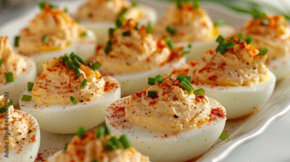 A plate of appetizers with a white background A plate of appetizers with a white background