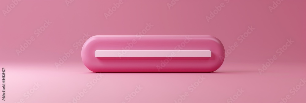 Ultra sharp photo featuring a 3D rendering of a minimal blank search bar against a pink background Ultra sharp photo featuring a 3D rendering of a minimal blank search bar against a pink background