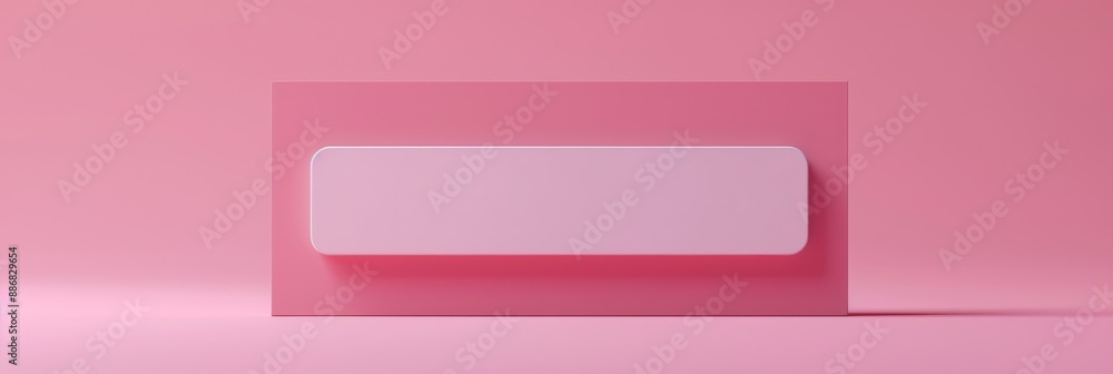 Ultra sharp photo featuring a 3D rendering of a minimal blank search bar against a pink background Ultra sharp photo featuring a 3D rendering of a minimal blank search bar against a pink background