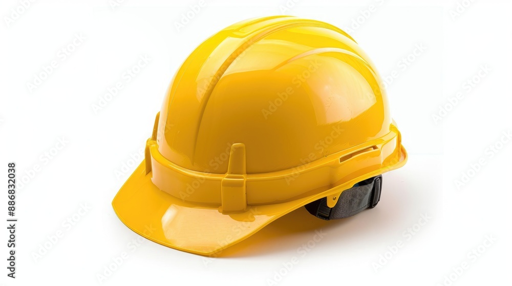 Construction helmet in yellow on white background with clipping path Construction helmet in yellow on white background with clipping path