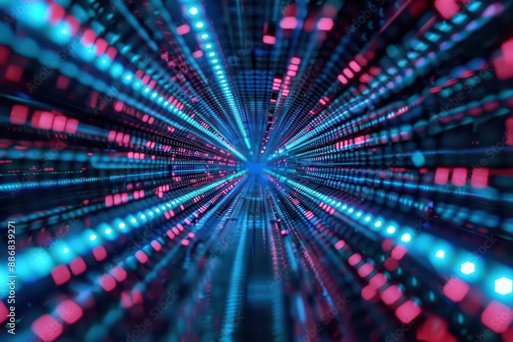 Obraz premium Computational science in a supernatural scene harnesses the power of enchanted algorithms, solving problems with unparalleled speed
