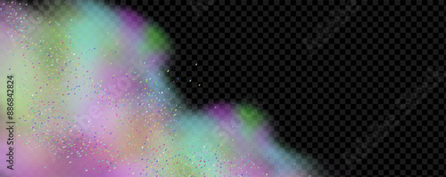 An explosion of colorful smoke clouds.Multicolor fog with blue and yellow particles.Explosions of color powder.