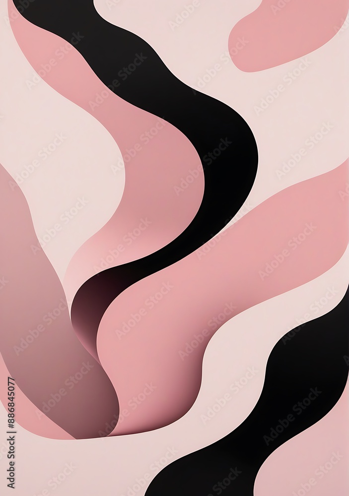 Minimalist Vertical Background with Pink and Cream Waves Minimalist Vertical Background with Pink and Cream Waves