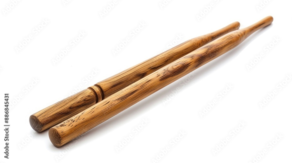Wooden drumsticks on white background isolated musical tool Wooden drumsticks on white background isolated musical tool