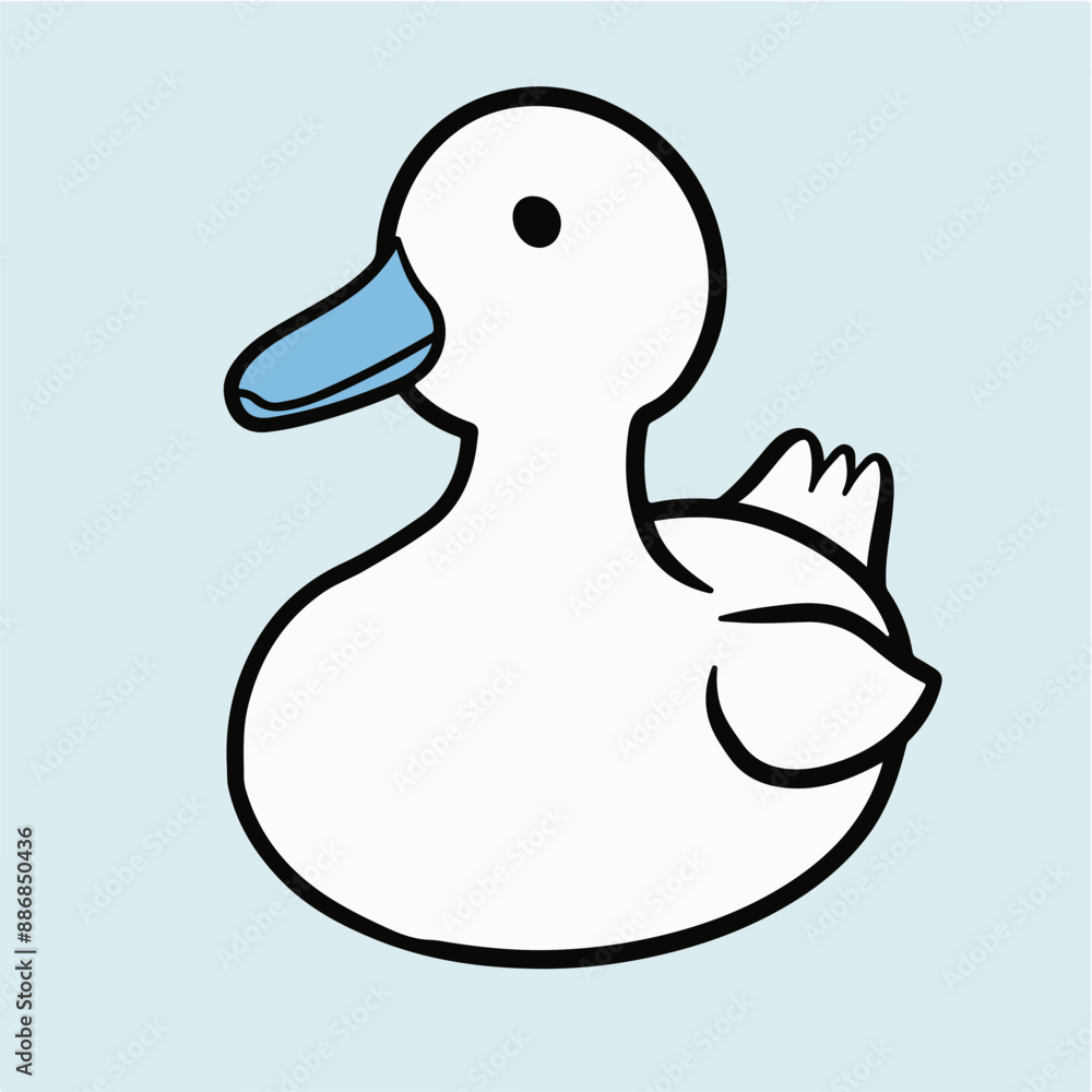 Simplistic Cartoon Duck with Blue Bill Symbolizing Simplicity Simplistic Cartoon Duck with Blue Bill Symbolizing Simplicity