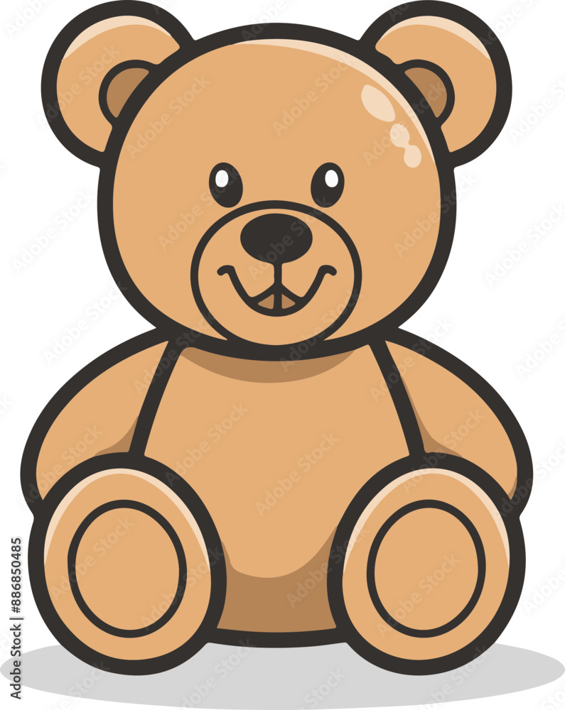 Cartoon Teddy Bear: Cute Plush Toy Symbolizing Comfort and Childhood Joy Cartoon Teddy Bear: Cute Plush Toy Symbolizing Comfort and Childhood Joy
