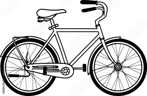 Black and White Bicycle Illustration