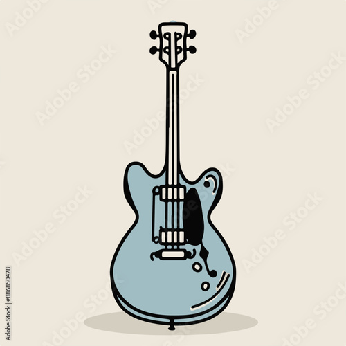 Minimalist Illustration of Electric Guitar