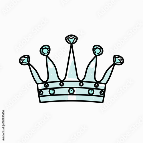 Illustration of Blue Crown Symbolizing Royalty and Leadership