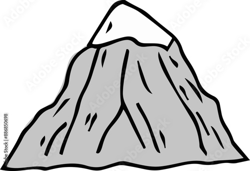 Cartoon Mountain Illustration: Nature’s Grandeur and Serenity