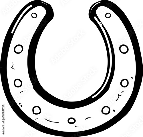 Black & White Horseshoe Outline