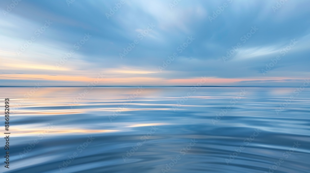 Gentle azure ripples under a serene sky Gentle azure ripples under a serene sky