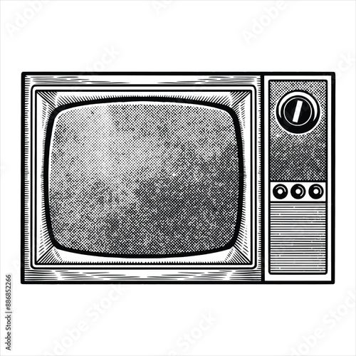 Vintage retro television vector illustration