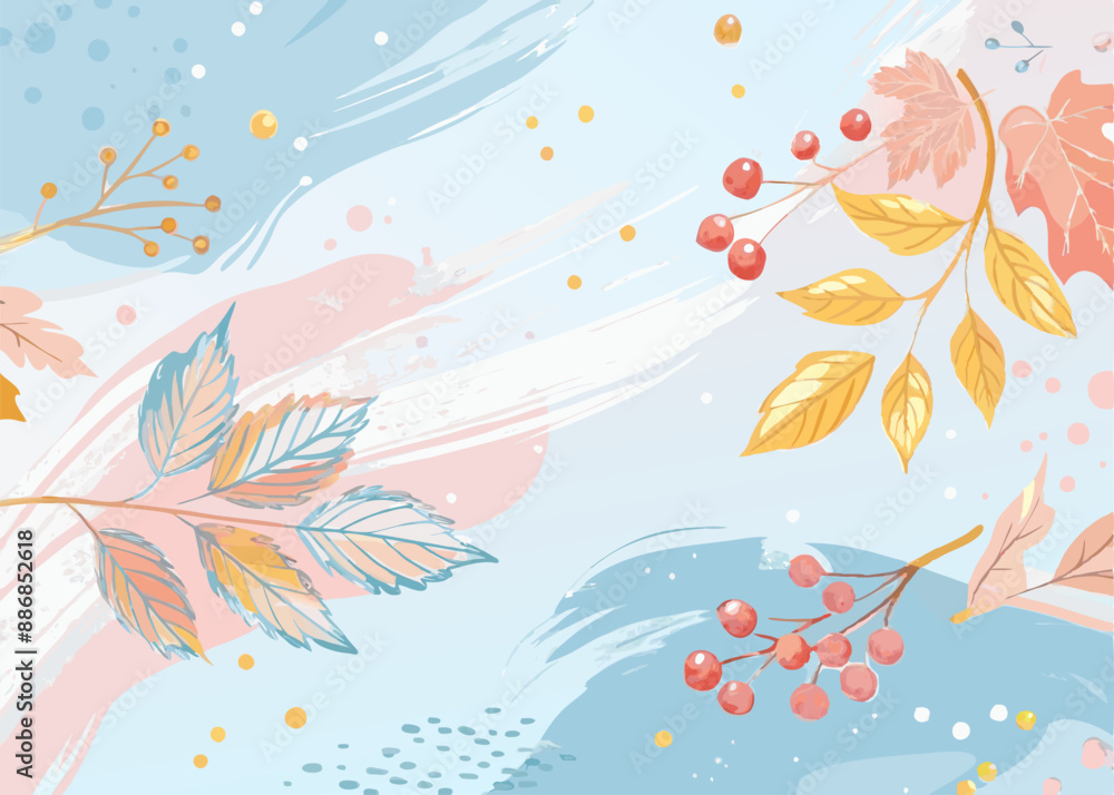Obraz premium Autumn watercolor background
