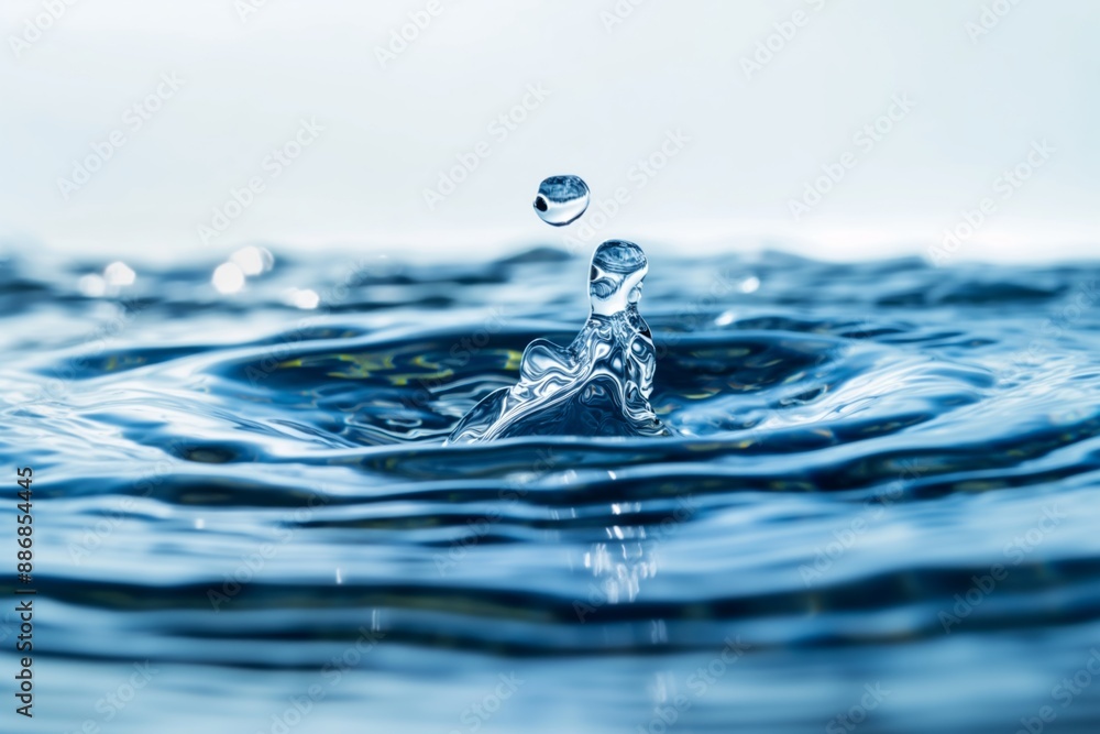 A drop of water is falling into a body of water A drop of water is falling into a body of water