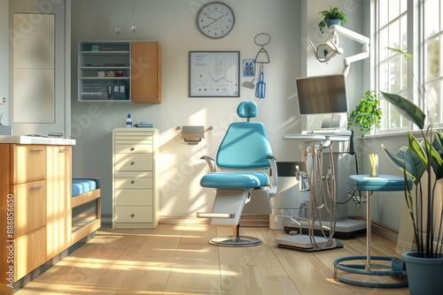 Modern Medical Office Interior with Medical Equipment