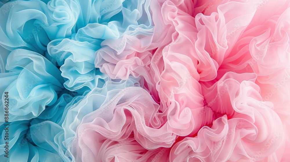 Fototapeta premium Pink, blue & pink fabric background - close-up photo