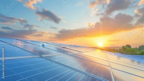 A solar panel with a sun shining on it