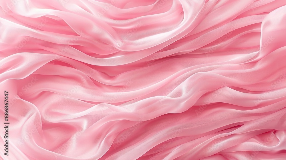 A zoomed-in image of a pink cloth with a lot of wrinkled material at the top A zoomed-in image of a pink cloth with a lot of wrinkled material at the top