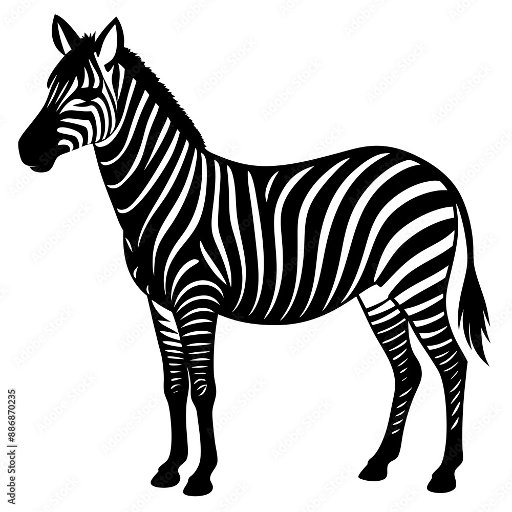 Fototapeta premium Vector Silhouette of Zebra