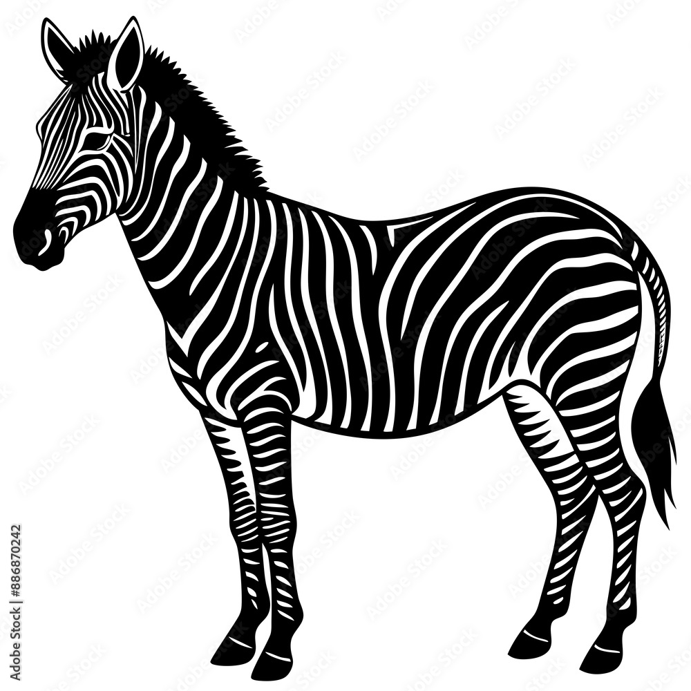Obraz premium Vector Silhouette of Zebra