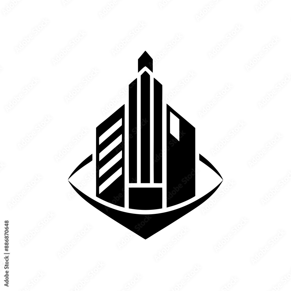 Obraz premium building logo design vector silhouette
