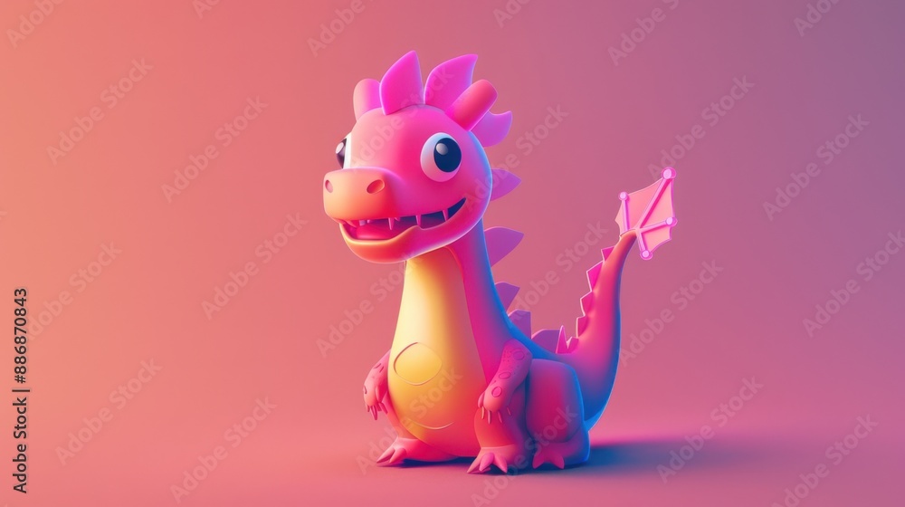 Stylized dragon with fiery and flowing design Stylized dragon with fiery and flowing design