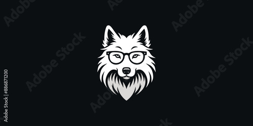 Hipster Wolf Silhouette Logo Modern and Trendy Design