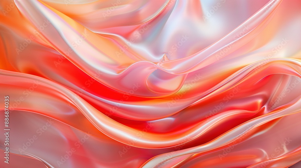 Fototapeta premium A red-and-white cell phone, featuring the same design on both sides