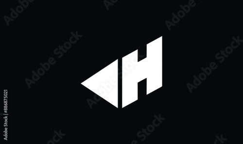 Letter h unique side effect luxury business vector logo template