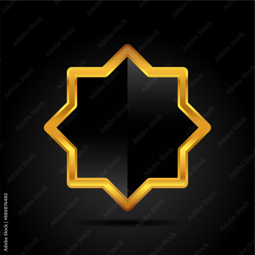Realistic golden frames in arabic style isolated. Traditional islamic 3d shape. Ramadan kareem frames with transparent background Realistic golden frames in arabic style isolated. Traditional islamic 3d shape. Ramadan kareem frames with transparent background