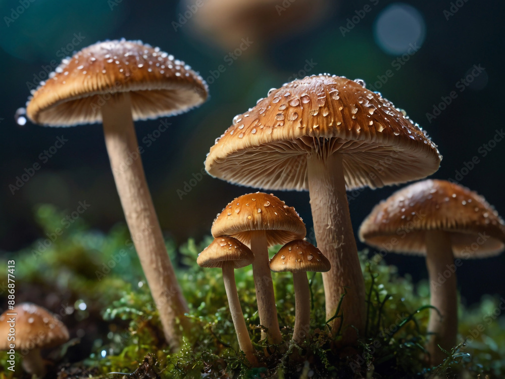 Fototapeta premium colorful mushroom in the nature macro