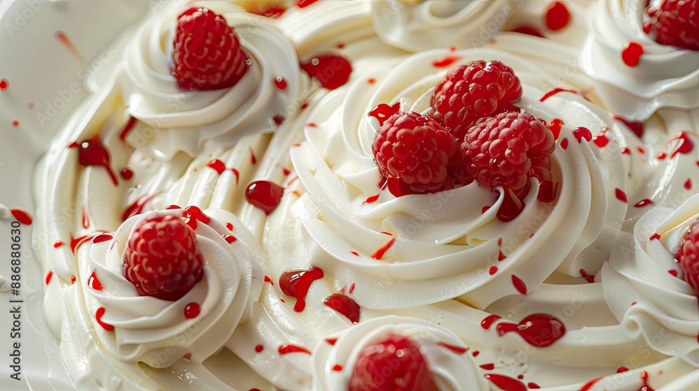 Red, white, sweet, cream. Generative AI Red, white, sweet, cream. Generative AI