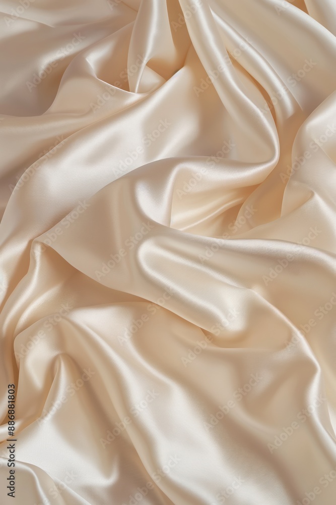 Close-up view of folded fabric with intricate texture patterns. Light beige material possibly used for clothing or home decor. Blurred background highlights fabric details. Close-up view of folded fabric with intricate texture patterns. Light beige material possibly used for clothing or home decor. Blurred background highlights fabric details.
