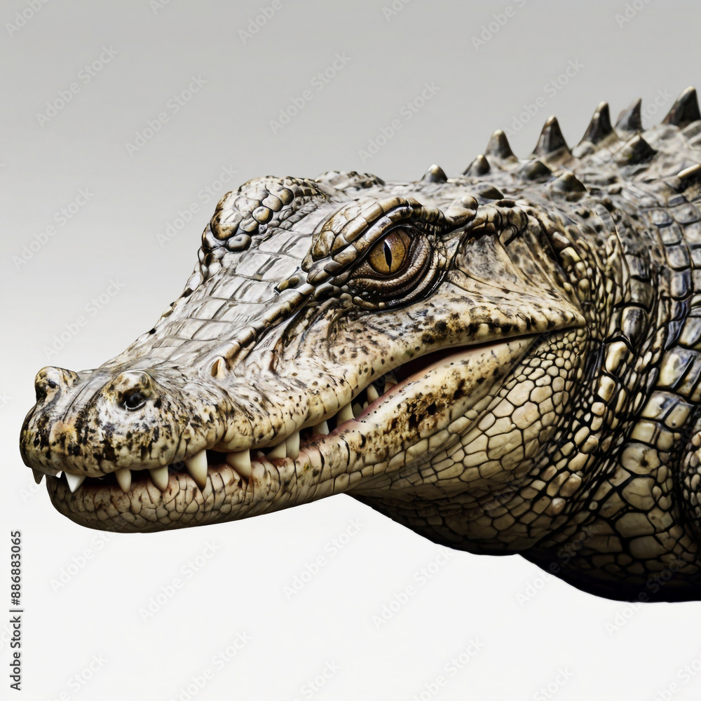 Obraz premium Close-Up of a Crocodile Portrait,isolated