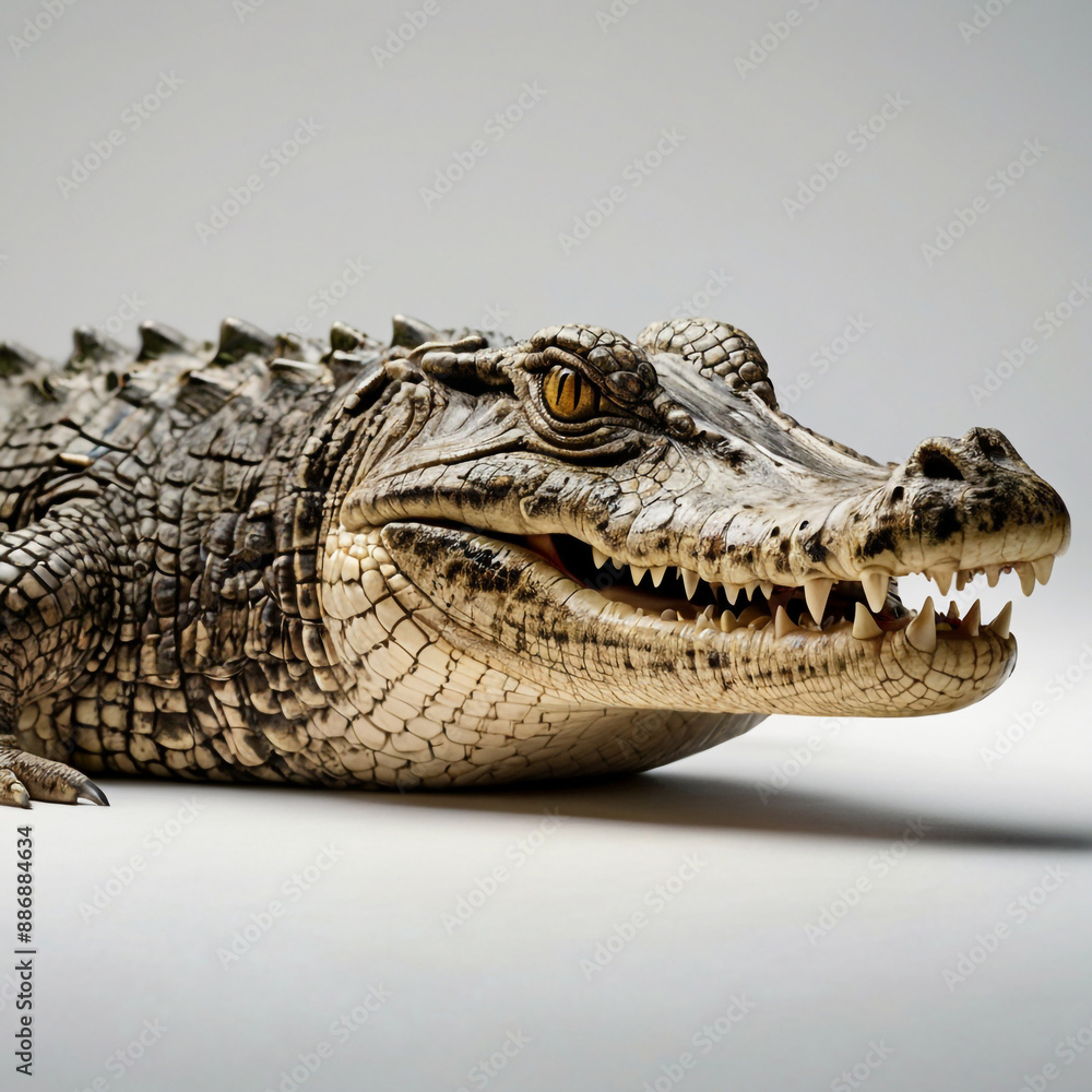 Obraz premium Close-Up of a Crocodile Portrait,isolated