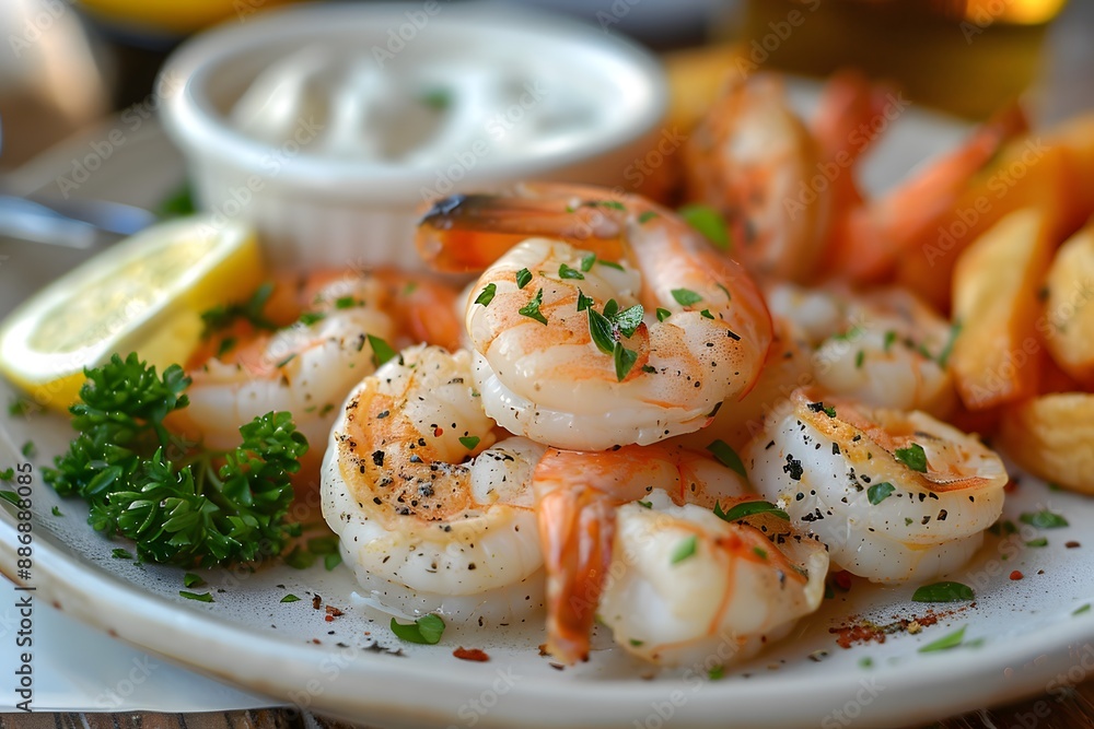 Delicious Grilled Shrimp with Lemon and Herb Garnish Delicious Grilled Shrimp with Lemon and Herb Garnish