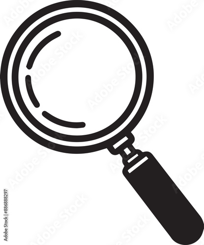 magnifine glass silhouettes vector art illustration