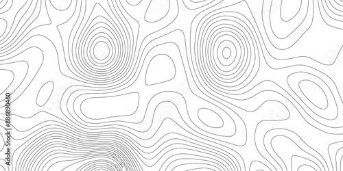 Contour geography wavy topographic line map. Geography map grid abstract backdrop background. Seamless pattern and banner design. Modern and dynamic feel to topographic mapping vector illustration.