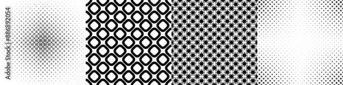Monochrome geometrical pattern collection