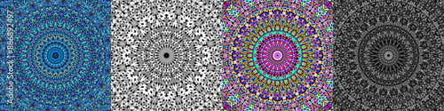 Geometric floral mandala background collection