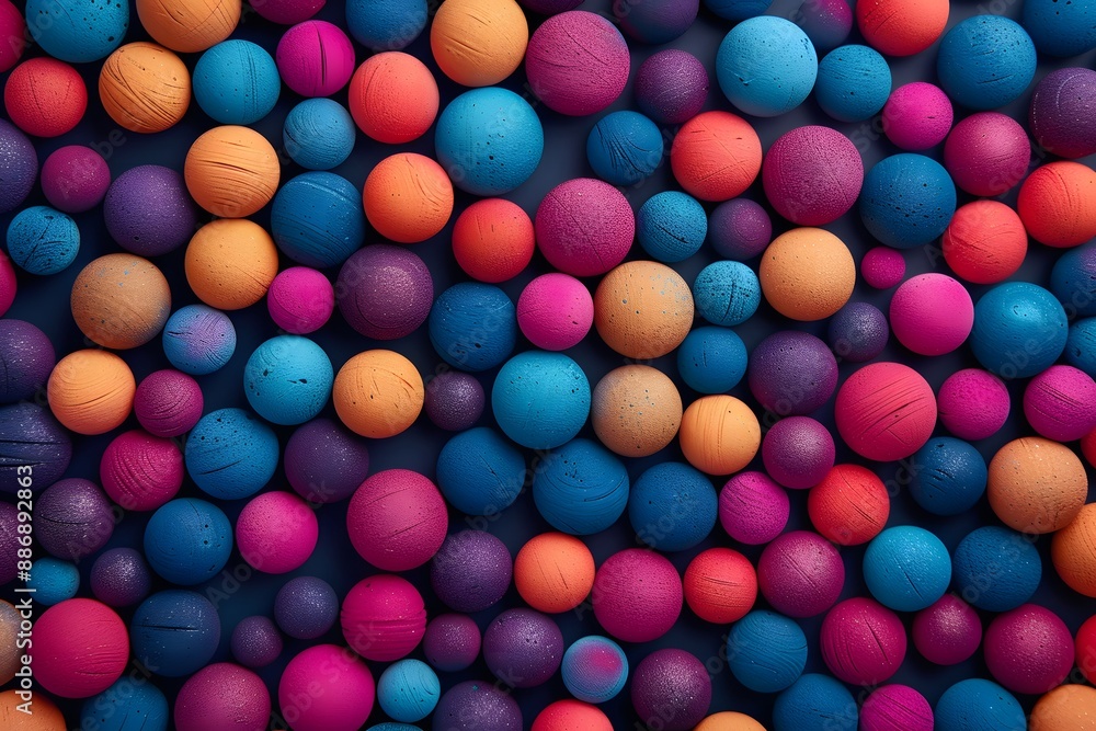 Vibrant Multicolored Spheres in a Mesmerizing Pattern Vibrant Multicolored Spheres in a Mesmerizing Pattern