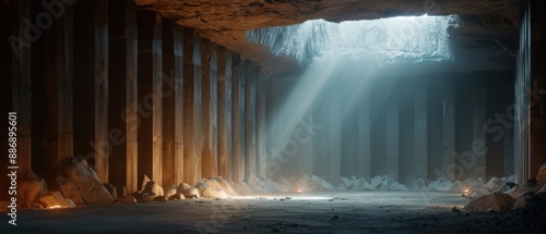 Vast Depths: A Panoramic View of a Deep Mining Pit