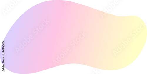 Abstract gradient shape. Fluid blob with liquid color gradation. Organic irregular watercolor element. Amoeba iridescent holographic design