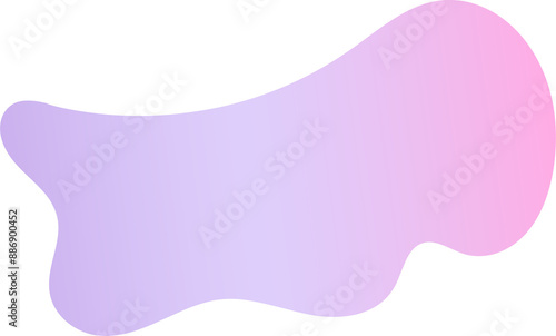 Abstract gradient shape. Fluid blob with liquid color gradation. Organic irregular watercolor element. Amoeba iridescent holographic design