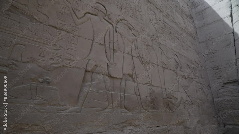 View of hieroglyphics on wall in the Hypostyle Hall, Karnak, Thebes, UNESCO World Heritage Site, Egypt, North Africa, Africa View of hieroglyphics on wall in the Hypostyle Hall, Karnak, Thebes, UNESCO World Heritage Site, Egypt, North Africa, Africa