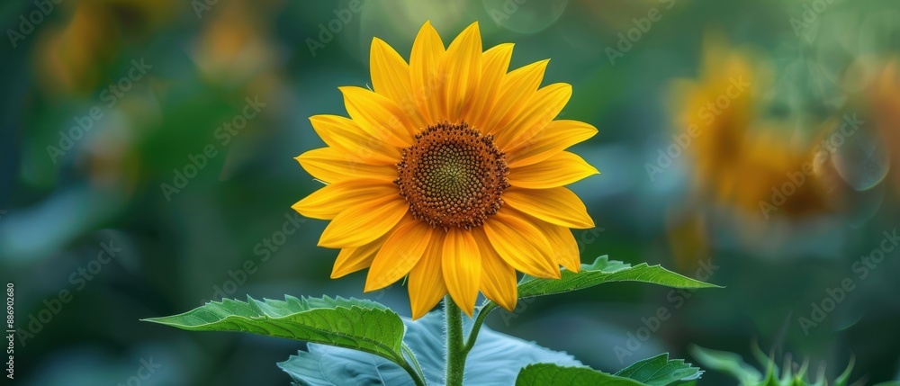 Fototapeta premium Radiant Sunflower Blossoming in Full Glory