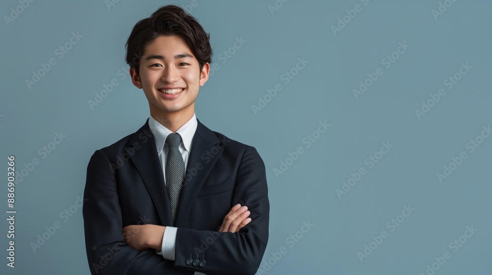 Confident Young Japanese Businessman Smiling in Formal Suit for Corporate and Professional Use Confident Young Japanese Businessman Smiling in Formal Suit for Corporate and Professional Use
