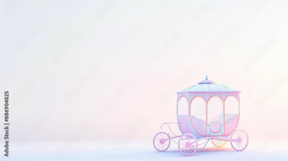Elegant light blue fairy-tale coach with pinkish hue. Elegant light blue fairy-tale coach with pinkish hue.